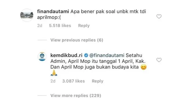 Balasan Admin Kemendikbud Soal Luapan Hati Siswa Saat UN