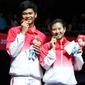 Ganda campuran Indonesia Praveen Jordan/Debby Susanto raih medali emas bulu tangkis perorangan SEA Games 2015 Singapura (Humas PP PBSI)