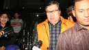 Ekspresi Syahrul Raja Sempurnajaya, usai menjalani pemeriksaan di gedung Komisi Pemberantasan Korupsi (KPK), Jakarta, Rabu (11/3/2015).(Liputan6.com/Helmi Afandi)