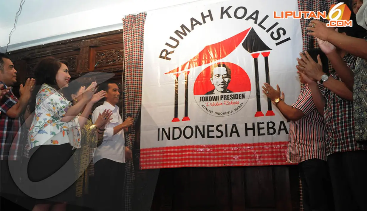 Calon presiden dari PDIP, Joko Widodo (Jokowi) meresmikan Rumah Koalisi Indonesia Hebat, Jakarta (21/04/2014) (Liputan6.com/Herman Zakharia).