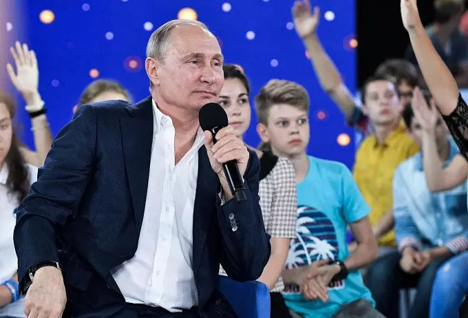 Presiden Rusia Vladimir Putin  (Alexei Nikolsky/Sputnik, Kremlin Pool Photo via AP)