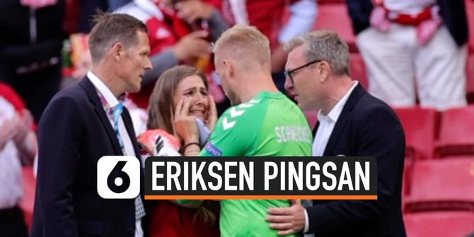 VIDEO: Raut Cemas Kekasih, Fans hingga Timnas Denmark Saat Eriksen Pingsan