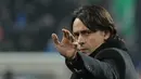 Filippo Inzaghi adalah pelatih muda Italia yang pernah melatih AC Milan, kini masih berada di Milan sebagai salah satu Direksi. (AFP Photo/Marco Bertorello)