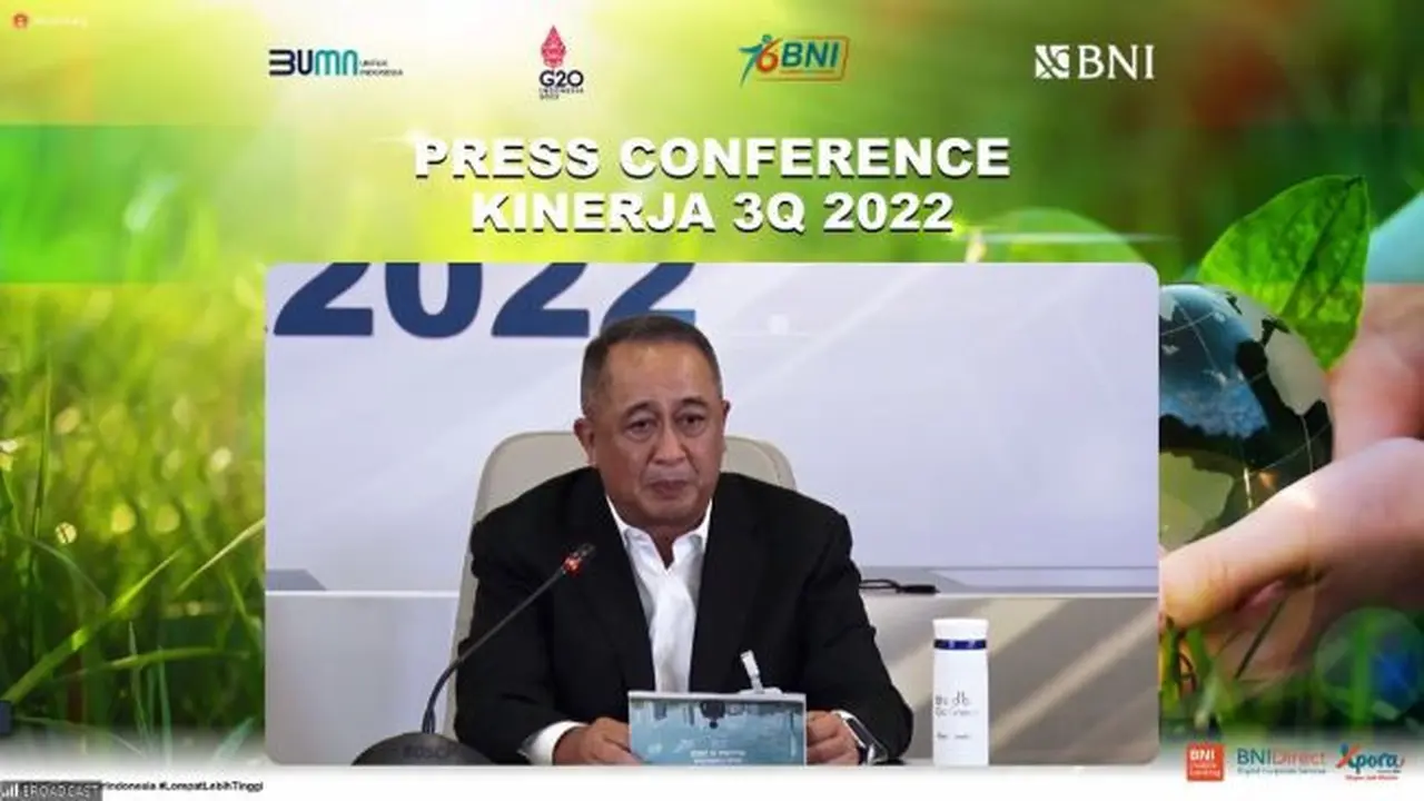 Paparan kinerja keuangan kuartal III 2022 PT Bank Negara Indonesia Tbk (BBNI), Senin (24/10/2022). (Foto: tangkapan layar/Elga N)