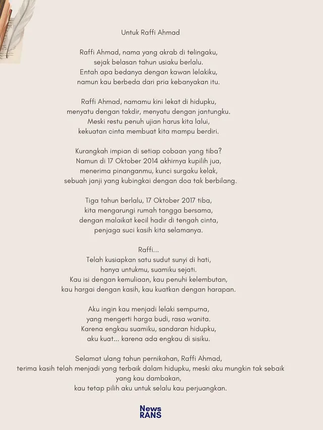 Puisi dari Nagita Slavina