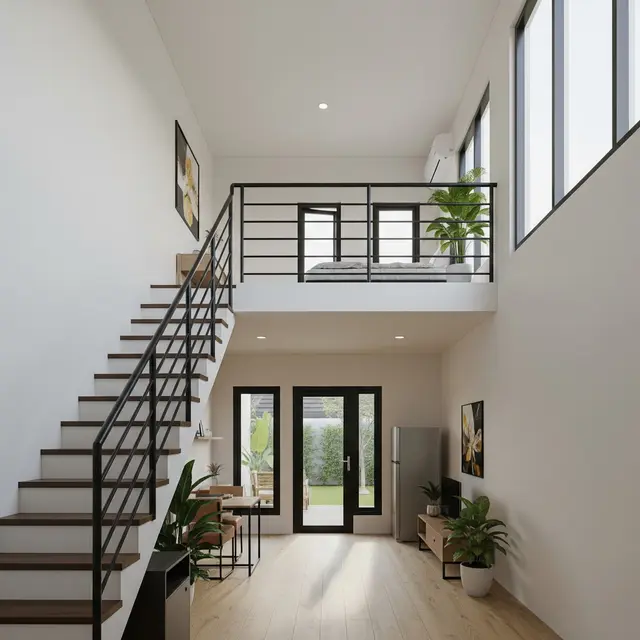 9 Gambar Rumah Minimalis Mezzanine, Maksimalkan Ruang Vertikal