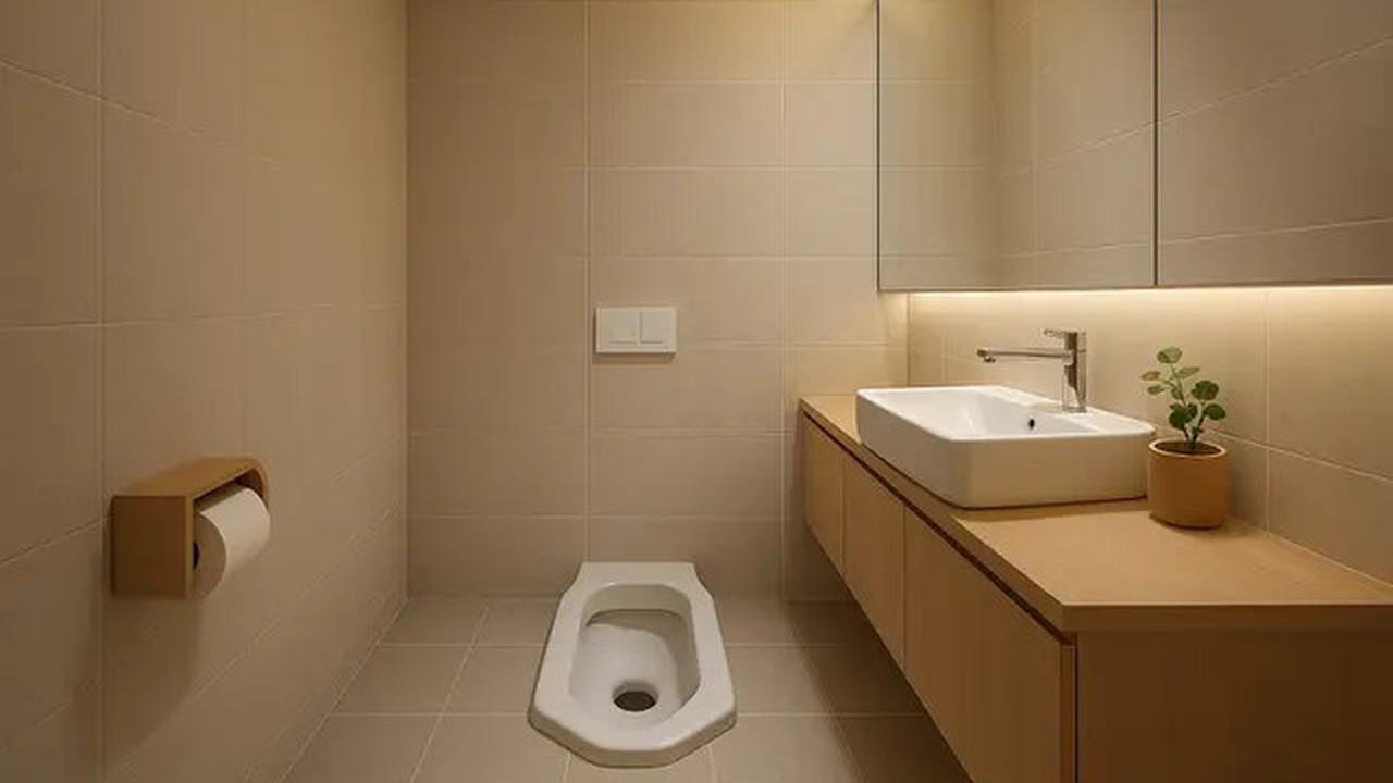 10 Desain Kamar Mandi 1,5 x 1,5 Meter Kloset Jongkok Gaya Jepang Minimalis, Cocok untuk Rumah Mungil