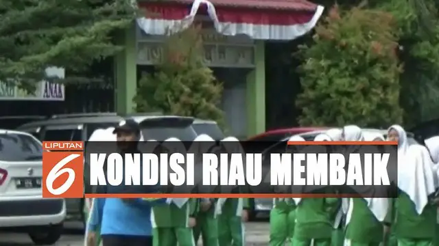 Geliat Siswa di Riau Usai Kabut Asap Menipis