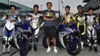 Didampingi Valentino Rossi, dua pebalap Indonesia, Galang Hendra Pratama dan Imanuel Putra Pratna, melanjutkan latihannya di Sirkuit Misano.