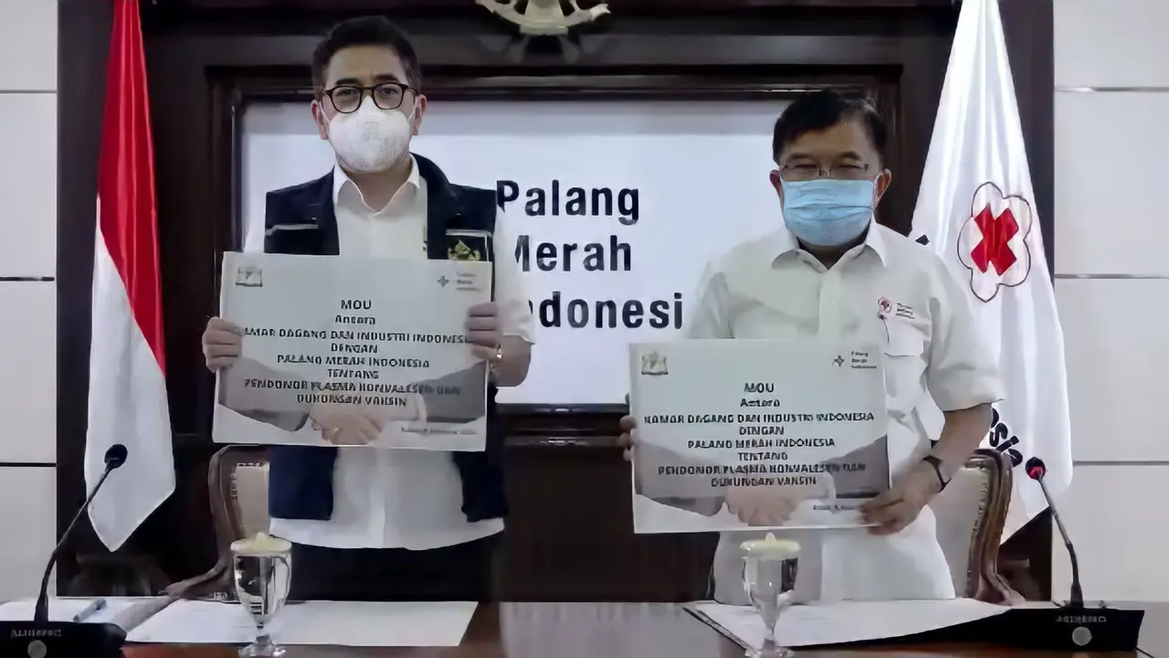 Kadin Indonesia dengan Palang Merah Indonesia (PMI) melakukan penandatangan nota kesepahaman dengan PMI tentang Pendonor Plasma Konvalesen.