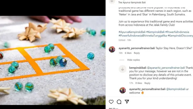 Taylor Swift Dikabarkan Menginap di Apurva Kempinski Bali, Apa Tanggapan Pihak Hotel?