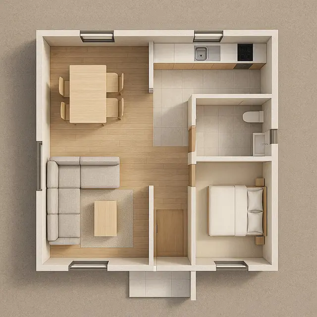 Denah Rumah Sederhana 9x6 Meter