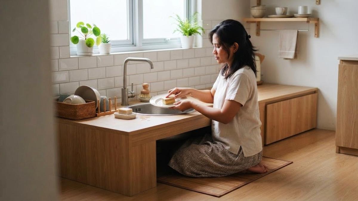 10 Inspirasi Tempat Cuci Piring Lesehan Minimalis, Konsep Dapur Estetik dan Hemat