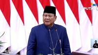 Pidato perdana Prabowo Subianto usai dilantik menjadi Presiden RI ke-8. (c) istimewa