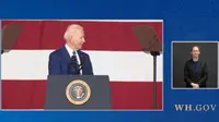 Presiden AS Joe Biden di pangkalan militer Virginia. Dok: White House
