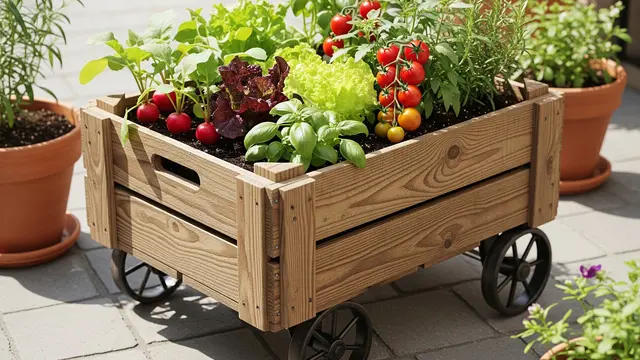 Kebun Sayur Portabel dari Peti Kayu