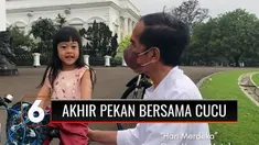 Mengisi libur akhir pekan, Presiden Jokowi habiskan waktunya bermain dengan cucu keduanya, Sedah Mirah Nasution. Dari bermain sepeda hingga menyimak Sedah Mirah Nasution menyanyikan ‘Hari Merdeka’.