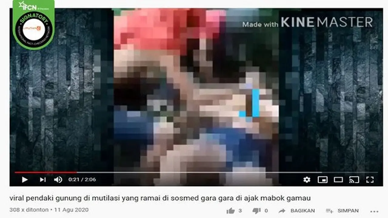 Gambar Tangkapan Layar Video yang Diklaim Mutilasi Seorang Pendaki