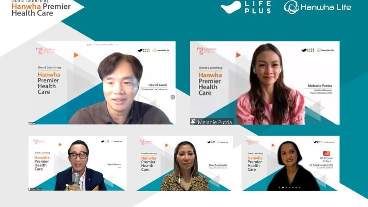 CEO Hanwha Life Insurance Indonesia, David Yeom (pertama dari kiri) memperkenalkan Hanwha Premier Health Care dalam acara virtual pada akhir Juli 2021.
