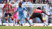 Pertandingan antara Manchester City versus Southampton pada laga lanjutan Liga Inggris 2021/2022. OLI SCARFF / AFP)