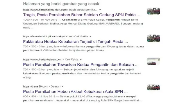 Gambar Tangkapan Layar Penelusuran Foto Menggunakan Google Images.