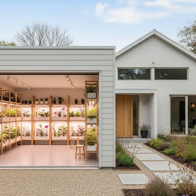 Desain Rumah Minimalis Desa dengan Garasi Multifungsi Jadi Tempat Usaha Kecil (AI)