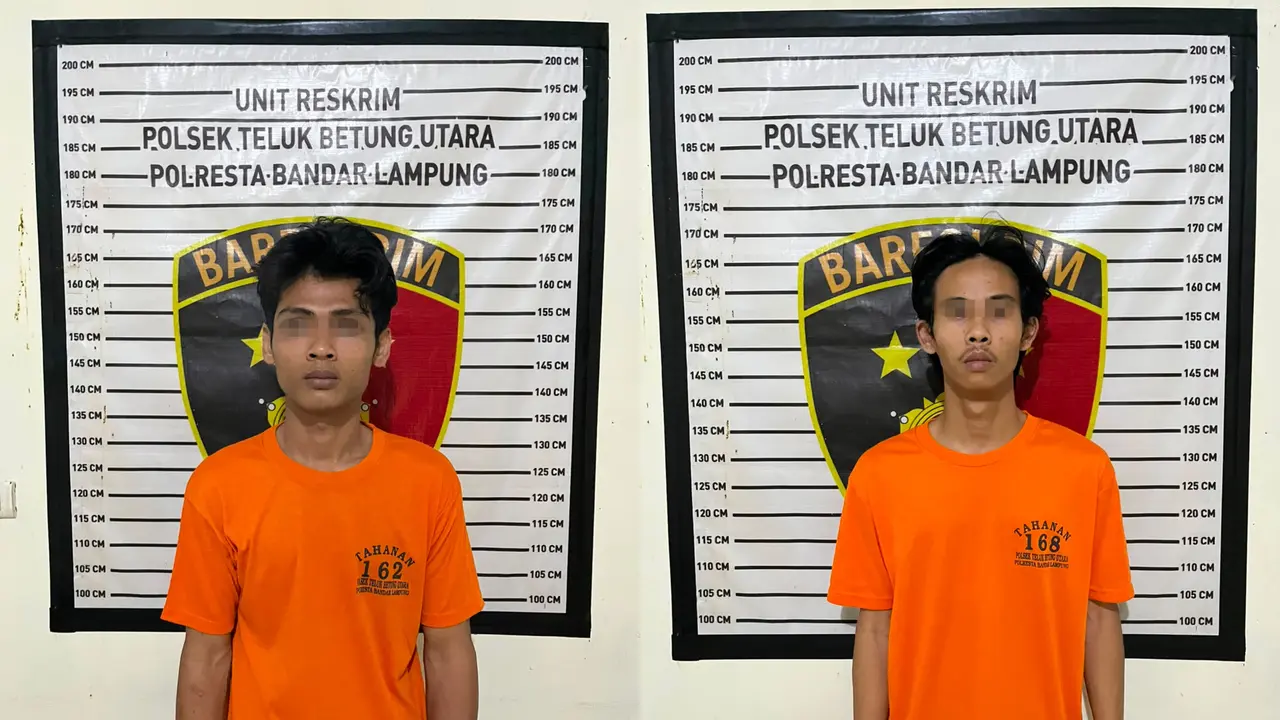 Dua pembegal mahasiswa di Bandar Lampung diringkus saat hendak kabur ke Pulau Jawa. (Liputan6.com/Istimewa).