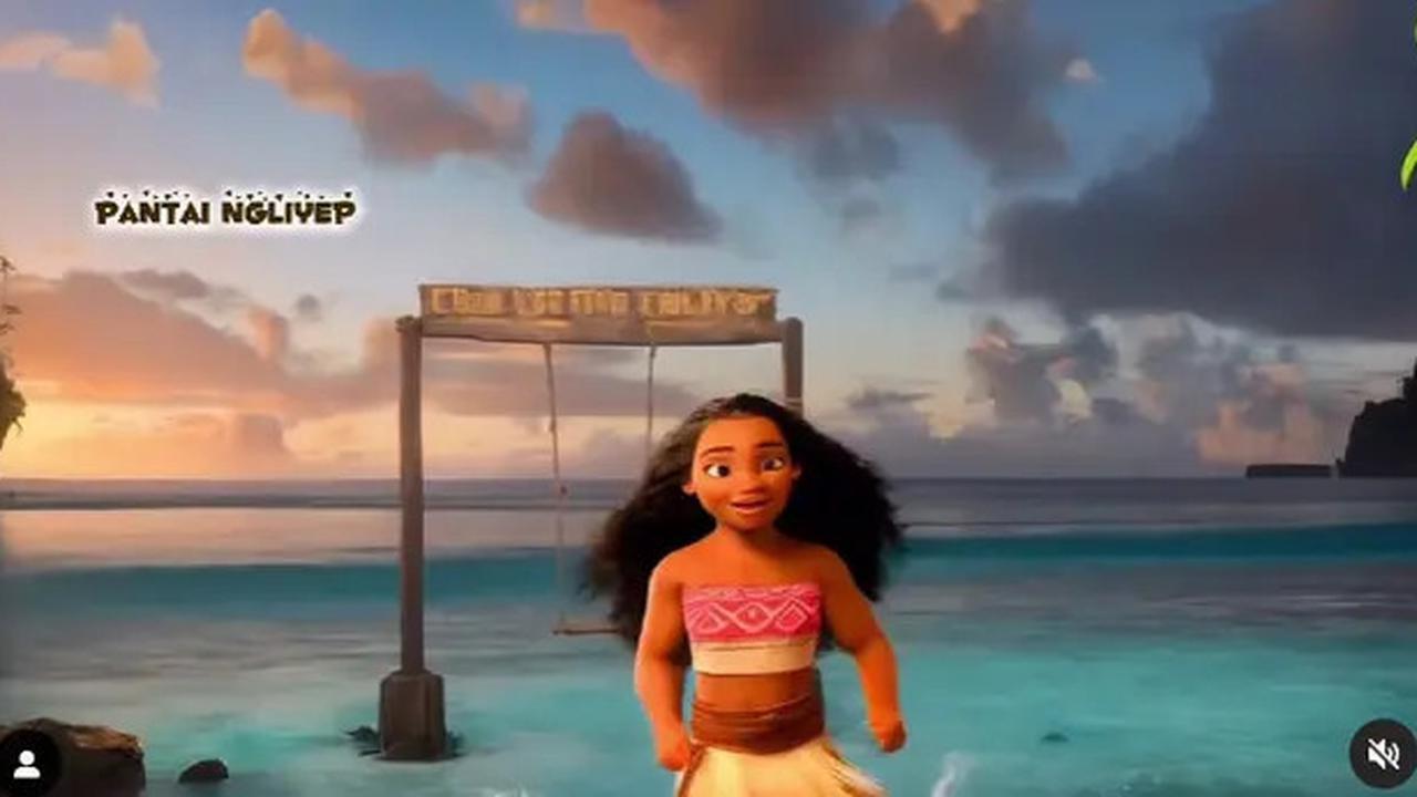 Super Kreatif, Konten Kreator Ini Ubah Scene Film Moana Jadi Lokal dengan Pesona Pantai Malang Selatan