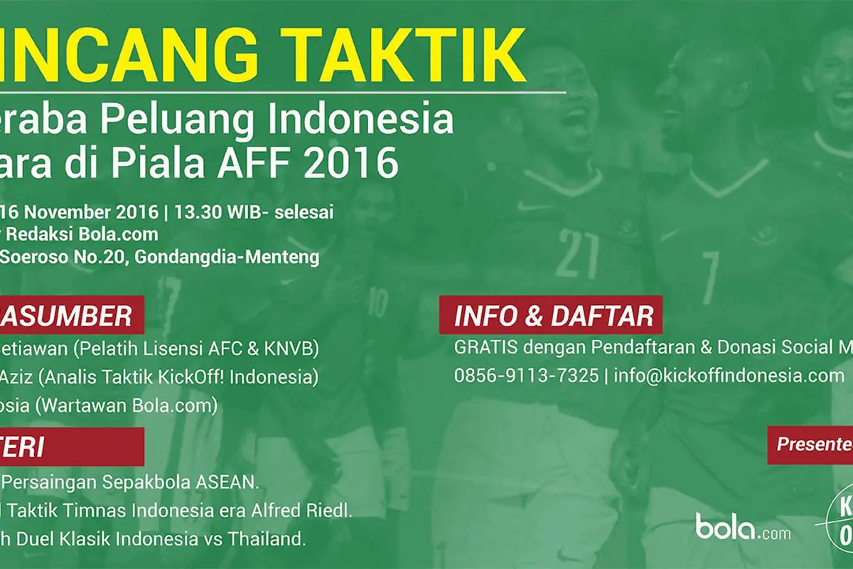 Diskusi Bincang Taktik Bola.com dan KickOff! Indonesia. (Bola.com/Adreanus Titus)