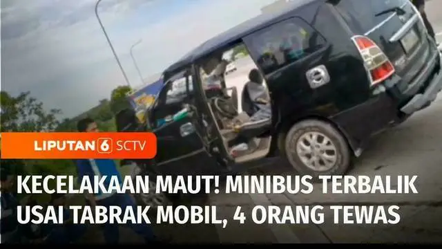 VIDEO: Sebuah Minibus Terbalik Usai Tabrak Mobil Lainnya di Jalan Tol, Kecelakaan Tewaskan Empat Orang