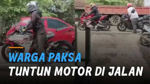 Warga memaksa peserta sunmori mematikan motor karena mengganggu kenyamanan