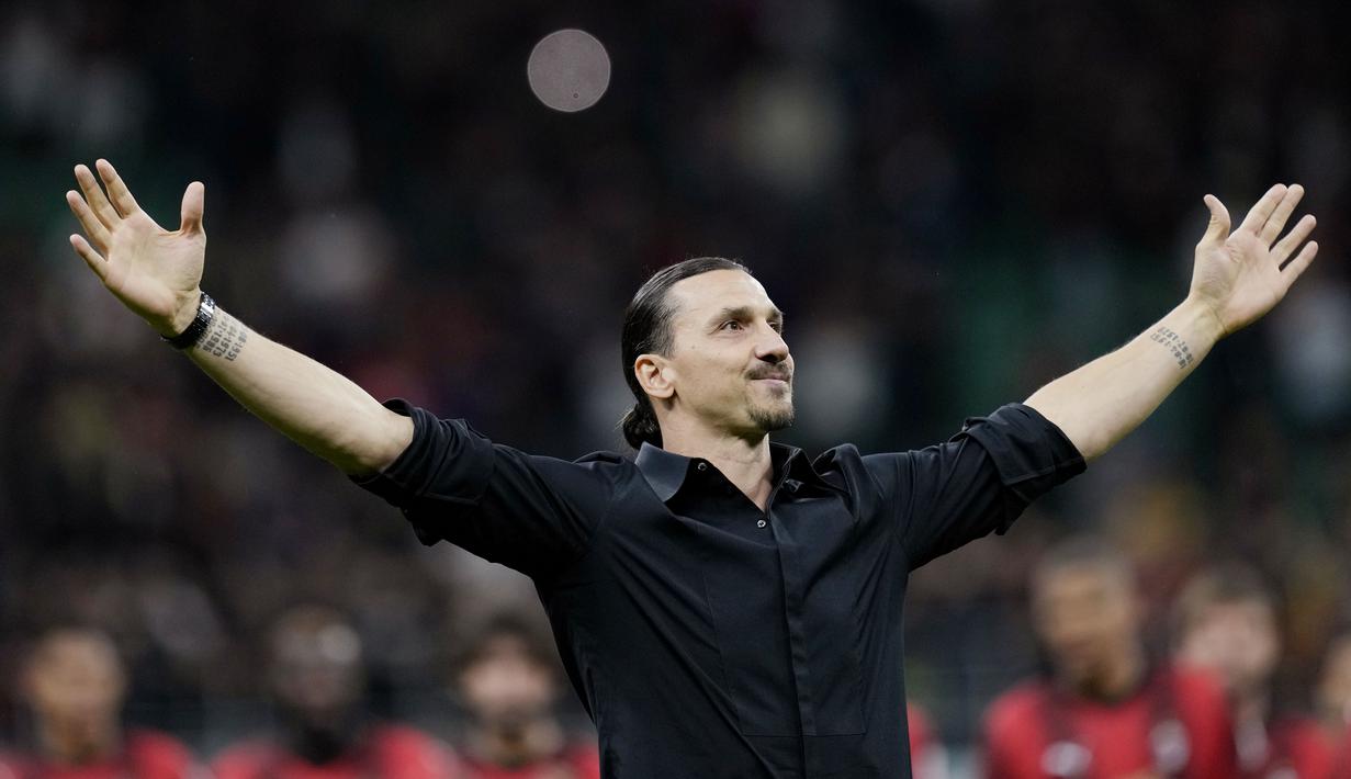 <p>Zlatan Ibrahimovic memutuskan gantung sepatu di AC Milan pada akhir musim ini. Ibrakadabra yang berkarier di AC Milan dalam dua periode yakni 2010-2012 dan 2020-2023 ini telah mengoleksi 93 gol dan 35 assist dari 163 pertandingan di semua kompetisi. (AP Photo/Antonio Calanni)</p>