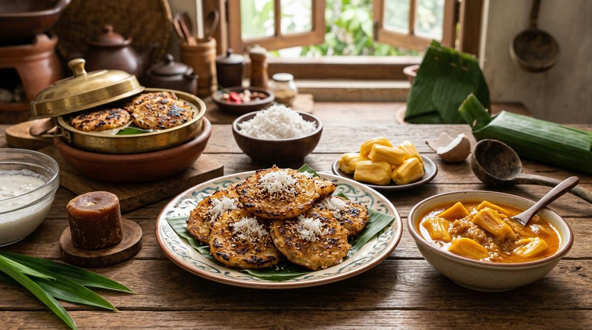 Resep Kue Rangi Kelapa dengan Saus Nangka (AI Generated)