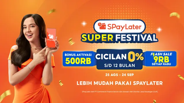 Spesial! SPayLater Super Festival Bareng Lyodra, Flash Sale 9RB iPhone 9RB & Bonus Aktivasi 500RB