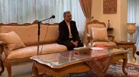 Kuasa Usaha Kedutaan Besar Iran untuk Indonesia Mahdi Rounagh dalam acara media briefing dan Buka Puasa Bersama pada Kamis (13/4/2023). (Liputan6/Benedikta Miranti)