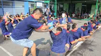 Kegembiraan warga binaan Rutan Kelas 1A Surakarta merayakan Hari Kemenangan RI. (Liputan6.com/Reza Kuncoro)