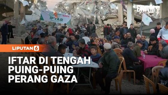 Memilukan, Iftar di Tengah Puing-Puing Perang Gaza