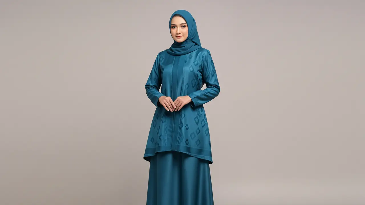 Gamis Kurung Modern Motif Geometris