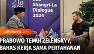 Menteri Pertahanan sekaligus Presiden terpilih periode 2024-2029, Prabowo Subianto bertemu dengan Presiden Ukraina, Volodymyr Zelenskyy. Pertemuan keduanya terjadi di sela-sela Forum Pertahanan Dunia di Singapura.