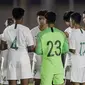 Pemain Timnas Indonesia U-16 saat melawan Filipina pada laga babak Kualifikasi Piala AFC U-16 2020 di Stadion Madya, Jakarta, Senin (16/9/2019). Indonesia menang 4-0 atas Filipina. (Bola.com/M Iqbal Ichsan)