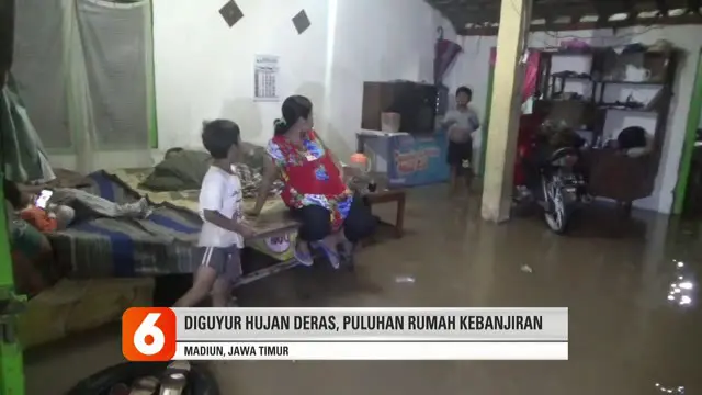 VIDEO: Hujan Deras Akibatkan Banjir di Dusun Mancaan Madiun