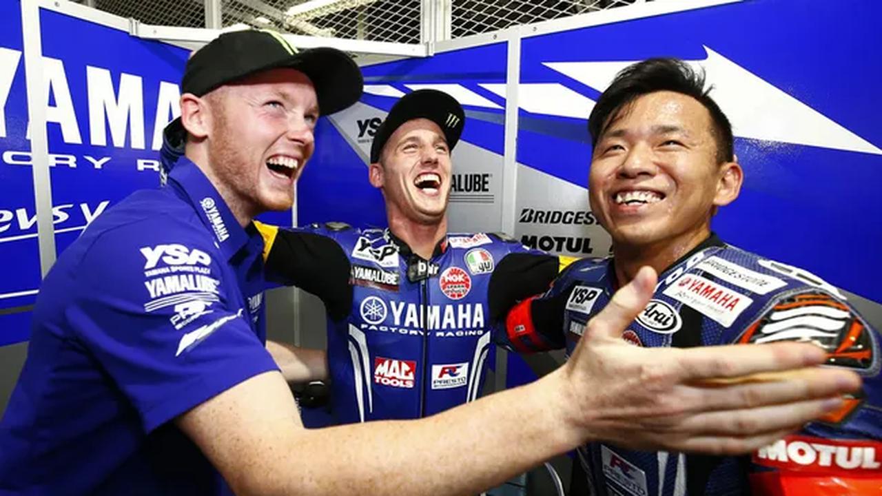 Bradley Smith, Pol Espargaro dan Katsuyuki Nakasuga. (c) Yamaha Motor Racing