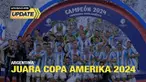 Argentina memastikan diri menjadi juara Copa America 2024. Pasukan Lionel Scaloni menang tipis 1-0 atas Kolombia lewat extra time pada laga final yang berlangsung di Hard Rock Stadium, Miami, Senin (15/7/2024) pagi WIB. Kesuksesan ini membuat tim Tan...