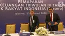 Dirut BRI Sunarso bersama jajaran Direksi disela memberikan paparan Kinerja Keuangan Triwulan IV tahun 2019, Jakarta, Kamis (23/1/2020). Sepanjang tahun 2019 aset BRI tercatat Rp 1.418,95 Triliun, tumbuh 9,41% dibanding aset akhir tahun 2018 sebesar Rp 1.296,90 Triliun. (Liputan6.com/Fery Pradolo)