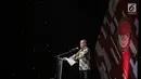 Menteri Pertahanan Ryamizard Ryacudu memberikan sambutan saat menghadiri acara silaturahmi dengan Forum Rekat Anak Bangsa di Jakarta, Senin (12/8/2019). Ryamizard berharap silaturahmi ini dapat menciptakan suasana damai di masyarakat. (Liputan6.com/Faizal Fanani)