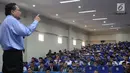 Tokoh Nasional, Rizal Ramli saat memberikan kuliah umum di Universitas UNIDA Gontor di Ponorogo, Jawa Timur, Minggu (15/10). Dalam ceramahnya di hadapan generasi muda menekankan pentingnya menjaga kemandirian dan harga diri bangsa. (Liputan6.com/Pool/Sin)