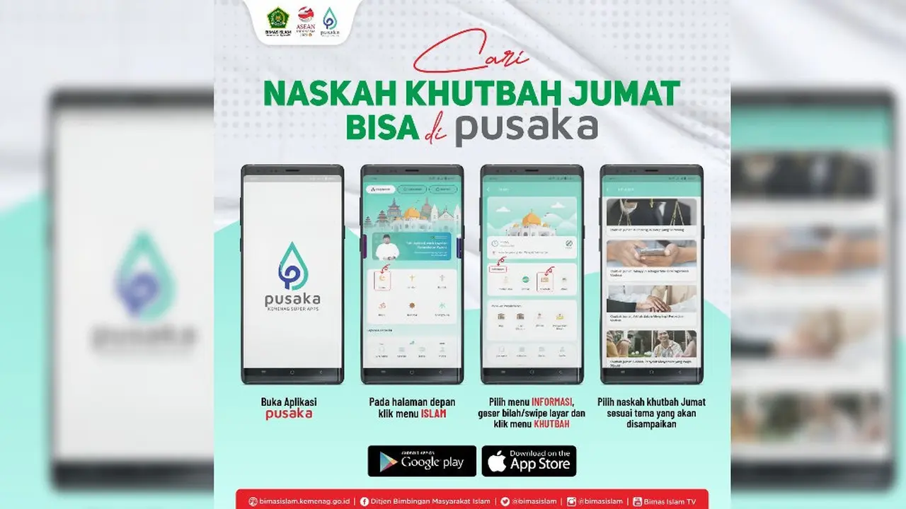 Kumpulan naskah khutbah Jumat lengkap bisa didapatkan di Pusaka SuperApp besutan Kemenag. (Foto: Kemenag)