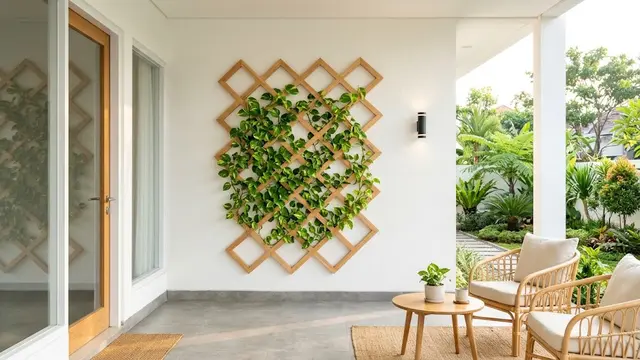 Teralis Kayu Berpola Geometris