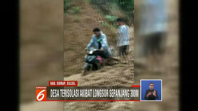 3 Dusun di Sidrap Terisolasi Akibat Longsor 300 Meter
