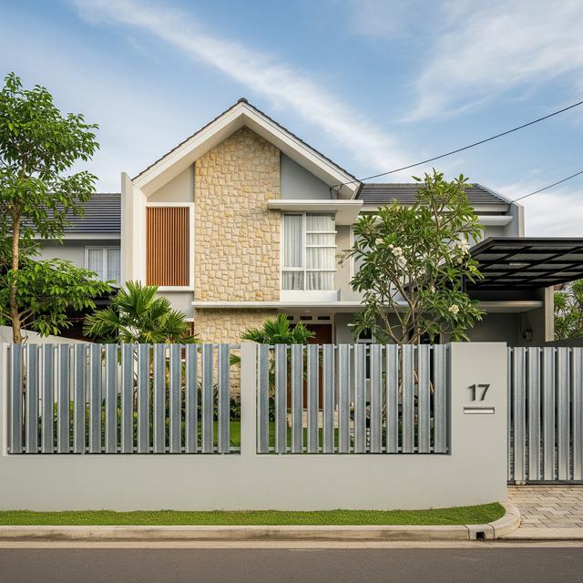 9 Model Pagar Tembok Minimalis Motif Garis Vertikal, Solusi Keamanan Modern Hunian